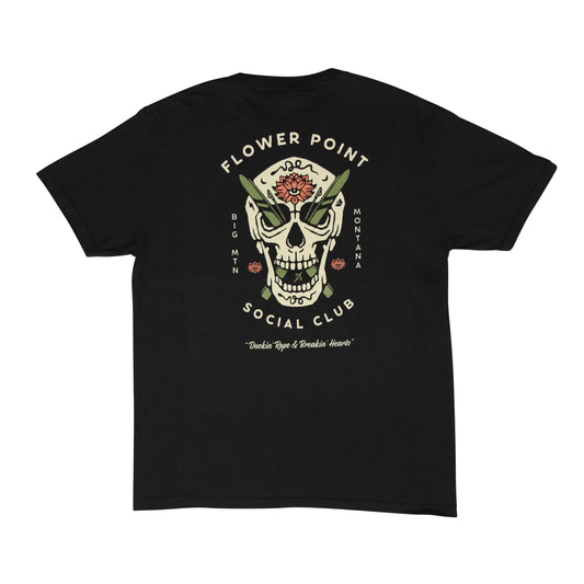 Flower Point Black Tee